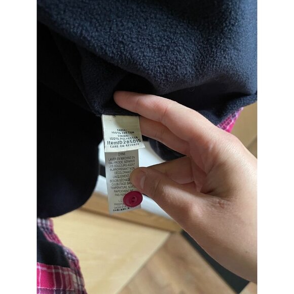 EUC L.L. Bean Womens 1X Plaid Flannel Jacket With Fleece Lining - Picture 4 of 5